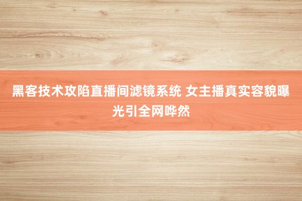 黑客技术攻陷直播间滤镜系统 女主播真实容貌曝光引全网哗然